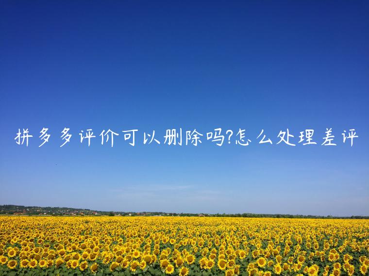 拼多多評(píng)價(jià)可以刪除嗎?怎么處理差評(píng)